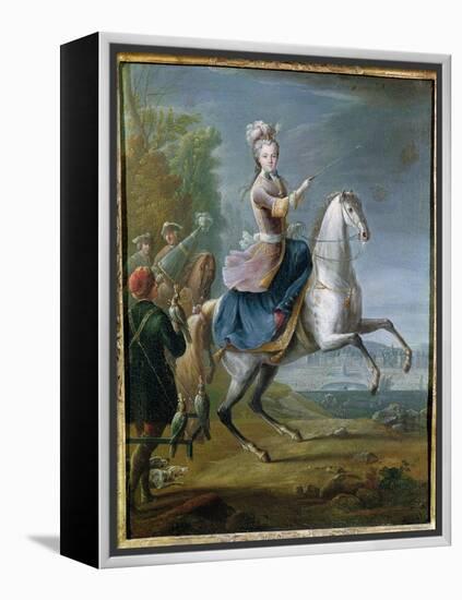 Equestrian Portrait of Maria Leszczynska (1703-68)-Jean-Baptiste Martin-Framed Premier Image Canvas