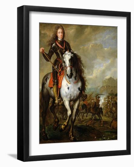 Equestrian Portrait of Prince Eugene De Savoie (1663-1736) circa 1700-10-null-Framed Giclee Print