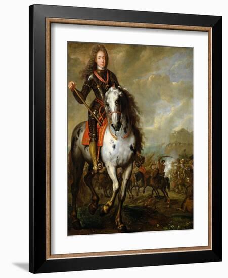 Equestrian Portrait of Prince Eugene De Savoie (1663-1736) circa 1700-10-null-Framed Giclee Print