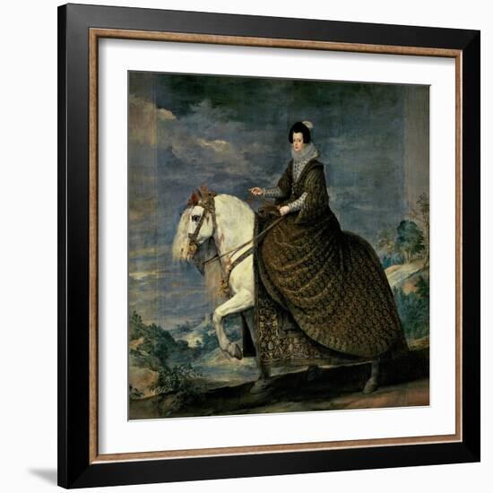 Equestrian Portrait of Queen Isabella of Bourbon, Wife of Philip IV-Diego Velazquez-Framed Giclee Print