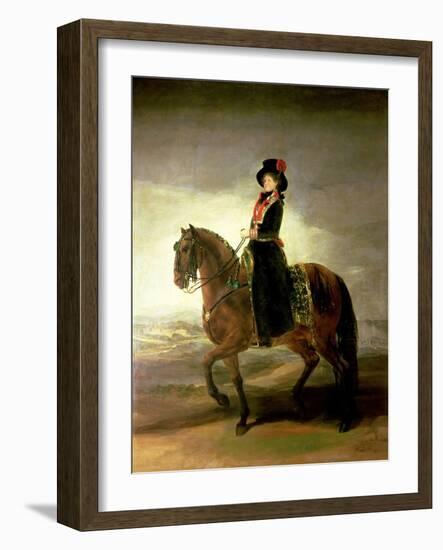 Equestrian Portrait of Queen Maria Luisa Wife of King Charles IV of Spain-Francisco de Goya-Framed Giclee Print