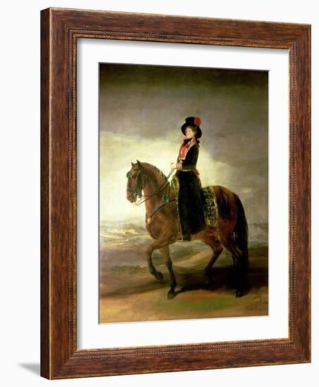 Equestrian Portrait of Queen Maria Luisa Wife of King Charles IV of Spain-Francisco de Goya-Framed Giclee Print