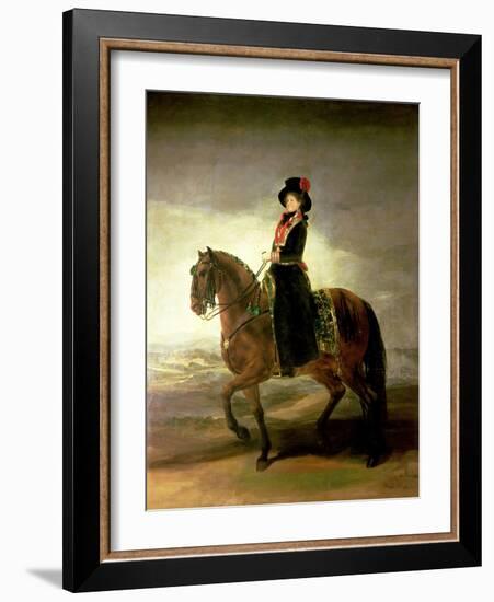 Equestrian Portrait of Queen Maria Luisa Wife of King Charles IV of Spain-Francisco de Goya-Framed Giclee Print