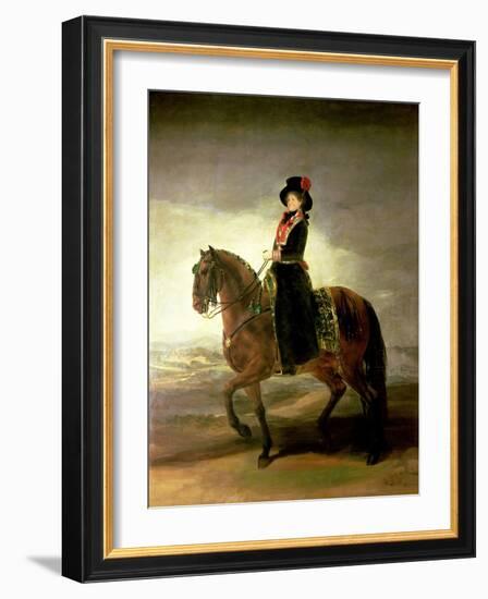 Equestrian Portrait of Queen Maria Luisa Wife of King Charles IV of Spain-Francisco de Goya-Framed Giclee Print