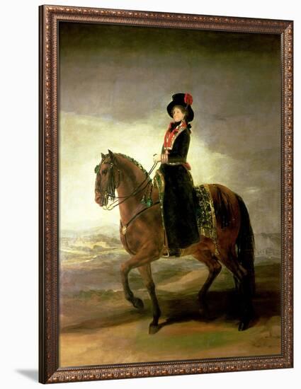 Equestrian Portrait of Queen Maria Luisa Wife of King Charles IV of Spain-Francisco de Goya-Framed Giclee Print