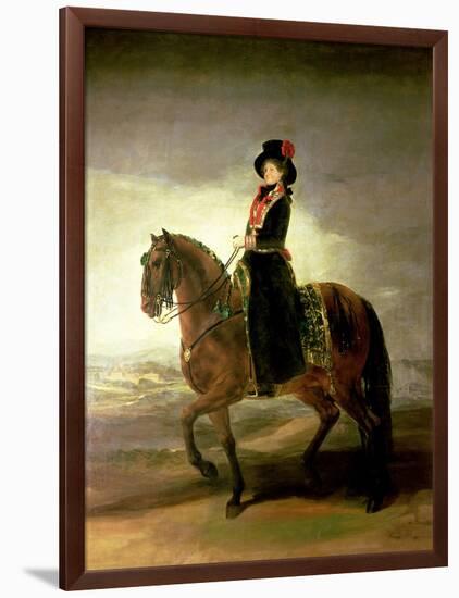 Equestrian Portrait of Queen Maria Luisa Wife of King Charles IV of Spain-Francisco de Goya-Framed Giclee Print