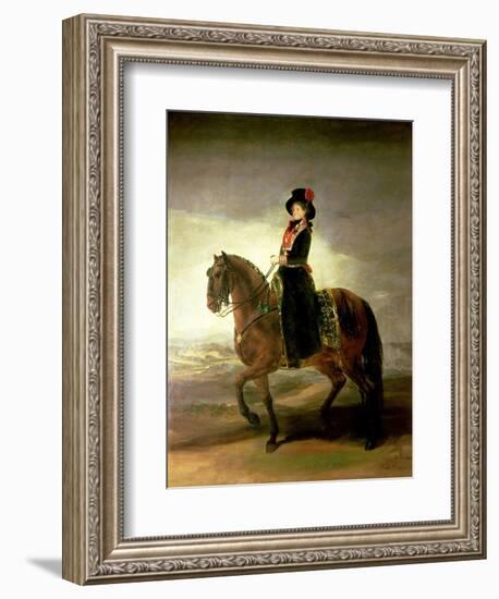 Equestrian Portrait of Queen Maria Luisa Wife of King Charles IV of Spain-Francisco de Goya-Framed Giclee Print