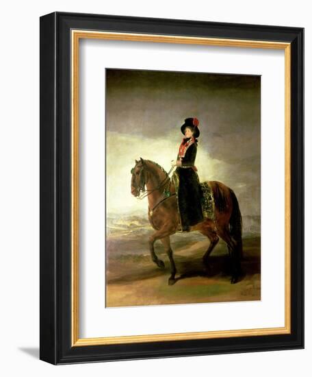 Equestrian Portrait of Queen Maria Luisa Wife of King Charles IV of Spain-Francisco de Goya-Framed Giclee Print