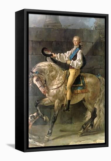 Equestrian Portrait of Stanislas Kostka Potocki 1781-Jacques-Louis David-Framed Premier Image Canvas