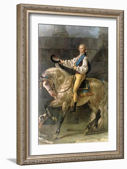 Equestrian Portrait of Stanislas Kostka Potocki 1781-Jacques-Louis David-Framed Giclee Print