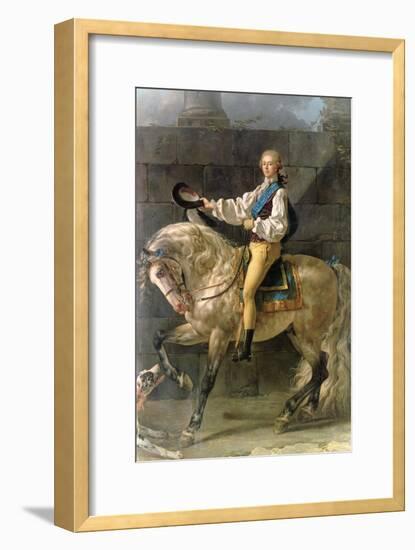 Equestrian Portrait of Stanislas Kostka Potocki 1781-Jacques-Louis David-Framed Giclee Print