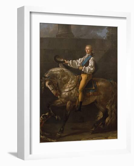 Equestrian Portrait of Stanislaw Kostka Potocki (1755-182)-Jacques Louis David-Framed Giclee Print