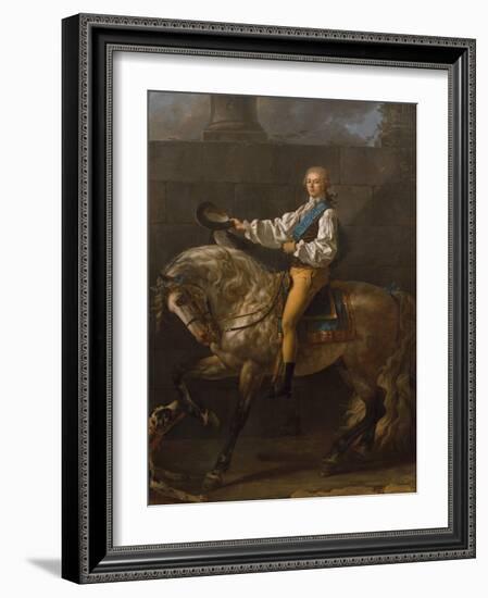 Equestrian Portrait of Stanislaw Kostka Potocki (1755-182)-Jacques Louis David-Framed Giclee Print