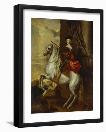 Equestrian Portrait of the Cardinal-Infante Ferdinand of Spain (1609-1641), Wearing Armour and…-Sir Anthony Van Dyck (Follower of)-Framed Giclee Print