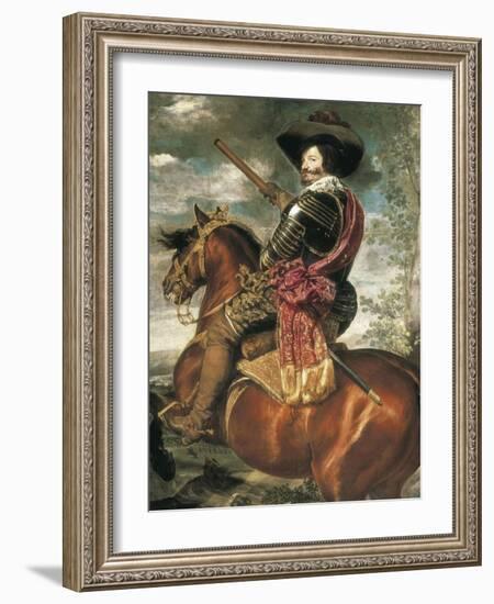 Equestrian Portrait of the Count-Duke of Olivares-Diego Velazquez-Framed Art Print