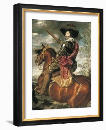 Equestrian Portrait of the Count-Duke of Olivares-Diego Velazquez-Framed Art Print