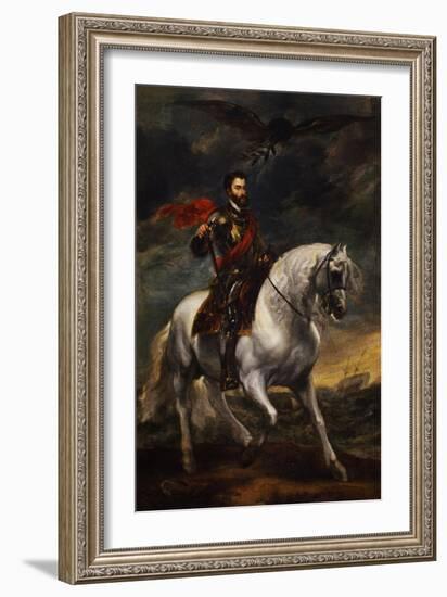 Equestrian Portrait of the Emperor Charles V, C. 1620-Sir Anthony Van Dyck-Framed Giclee Print