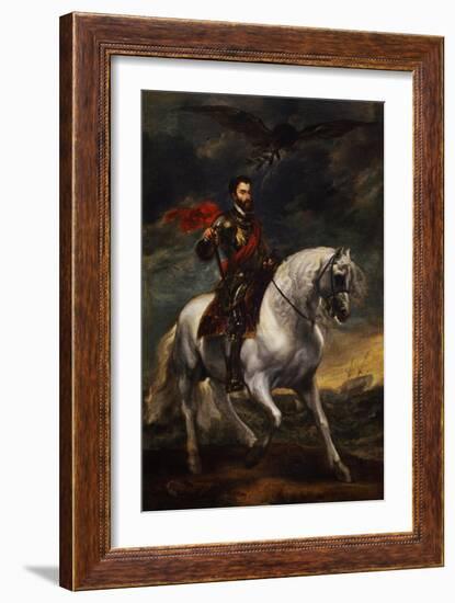 Equestrian Portrait of the Emperor Charles V, C. 1620-Sir Anthony Van Dyck-Framed Giclee Print