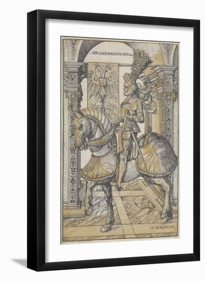 Equestrian Portrait of the Emperor Maximilian I, 1508-Hans Burgkmair-Framed Giclee Print