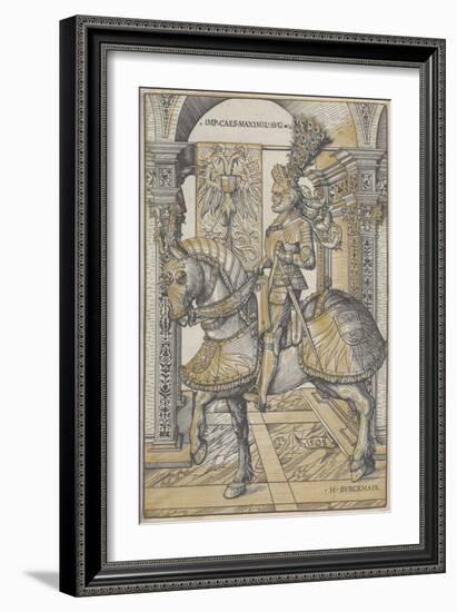 Equestrian Portrait of the Emperor Maximilian I, 1508-Hans Burgkmair-Framed Giclee Print