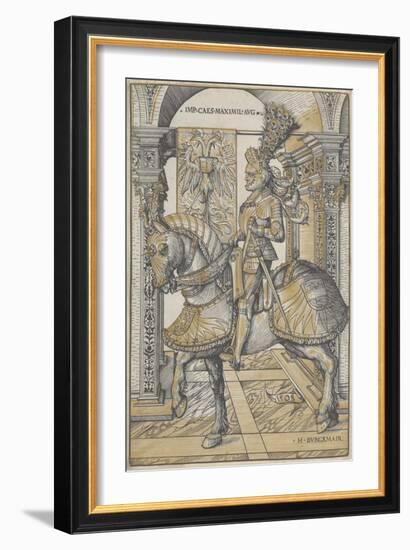 Equestrian Portrait of the Emperor Maximilian I, 1508-Hans Burgkmair-Framed Giclee Print