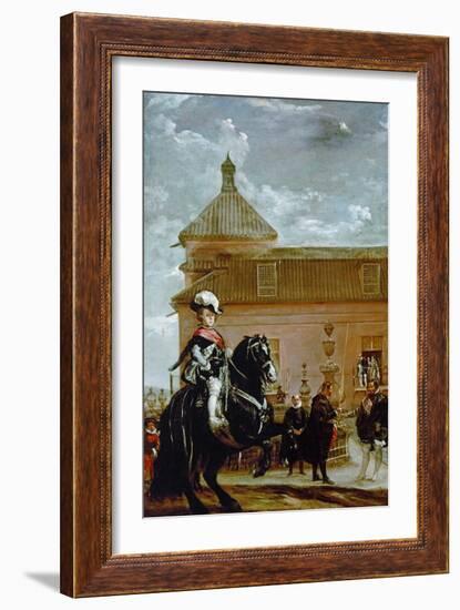Equestrian Portrait of the Infante Baltasar Carlos, 1629-1646, Son of King Philip IV-Diego Velazquez-Framed Giclee Print