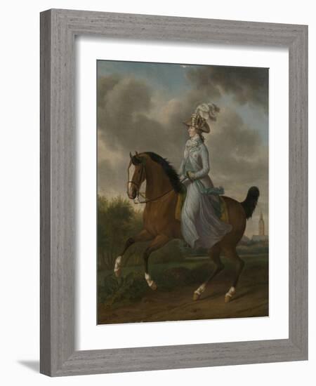 Equestrian Portrait of Wilhelmina of Prussia-Tethart Philip Christian Haag-Framed Art Print