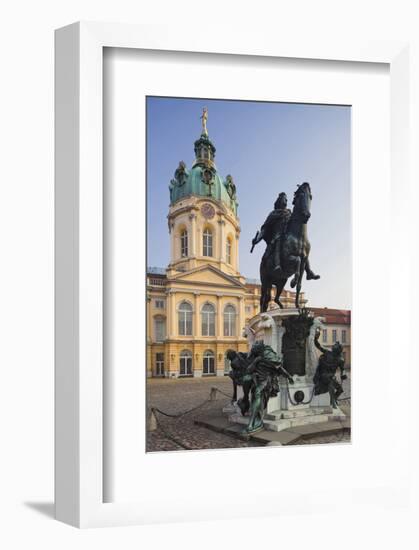 Equestrian sculpture of Friedrich Wilhelm I in the Court of Honour of Charlottenburg Palace-null-Framed Art Print