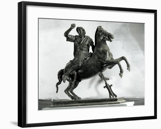 Equestrian Statue of Alexander the Great in Bronze from Herculaneum, Italy AD-null-Framed Giclee Print