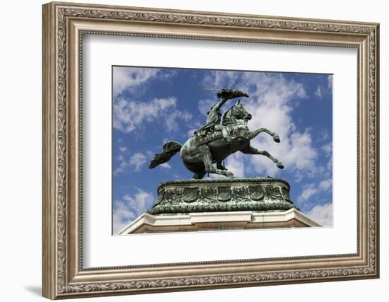 Equestrian statue of Archduke Charles of Austria, Duke of Teschen, Vienna, Austria, Europe-John Guidi-Framed Photographic Print