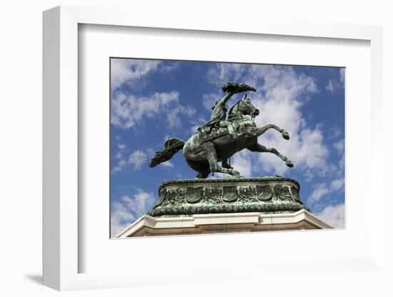 Equestrian statue of Archduke Charles of Austria, Duke of Teschen, Vienna, Austria, Europe-John Guidi-Framed Photographic Print