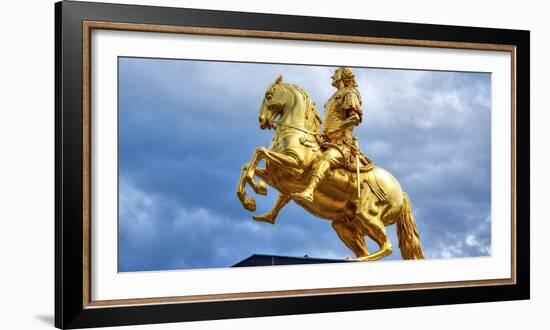 Equestrian statue of Augustus II the Strong, Dresden, Saxony, Germany, Europe-Hans-Peter Merten-Framed Photographic Print