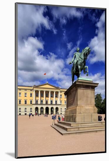 Equestrian statue of King Karl Johan at Royal Palace, Oslo, Norway, Scandinavia, Europe-Hans-Peter Merten-Mounted Photographic Print