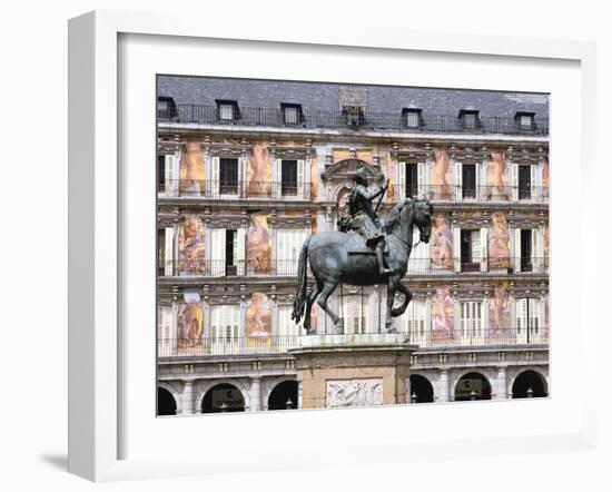 Equestrian Statue of King Philip Iii, Plaza Mayor, Madrid, Spain-Peter Thompson-Framed Photographic Print