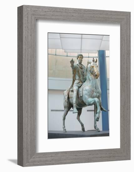 Equestrian Statue of Marcus Aurelius at Capitoline Museum-null-Framed Photographic Print