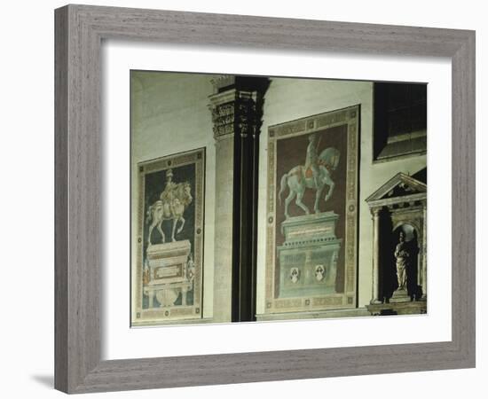 Equestrian Statue of Niccolo Tolentino, Fresco Painted in 1456-Andrea Del Castagno-Framed Giclee Print