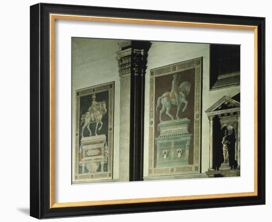 Equestrian Statue of Niccolo Tolentino, Fresco Painted in 1456-Andrea Del Castagno-Framed Giclee Print