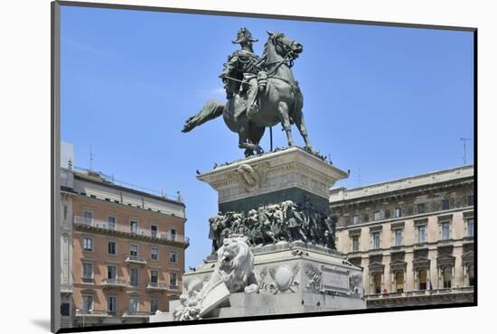 Equestrian Statue of Victor Emmanuel Ii, Piazza Del Duomo, Milan, Lombardy, Italy, Europe-Peter Richardson-Mounted Photographic Print