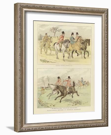 Equestrian Watercolour Sketches-Randolph Caldecott-Framed Giclee Print