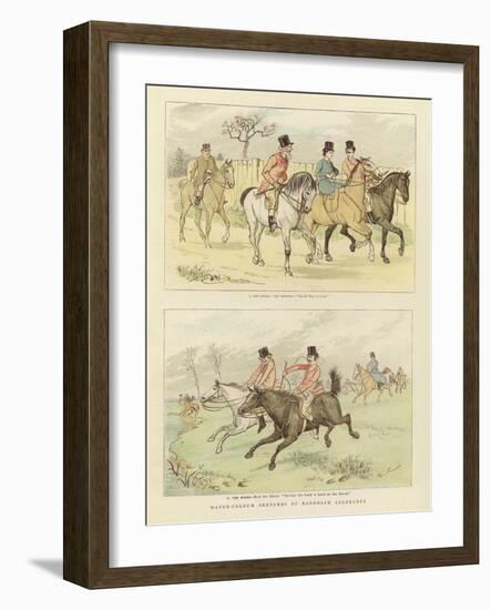 Equestrian Watercolour Sketches-Randolph Caldecott-Framed Giclee Print