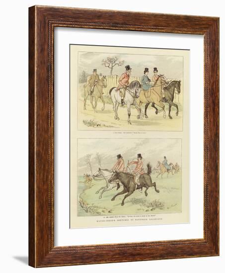 Equestrian Watercolour Sketches-Randolph Caldecott-Framed Giclee Print