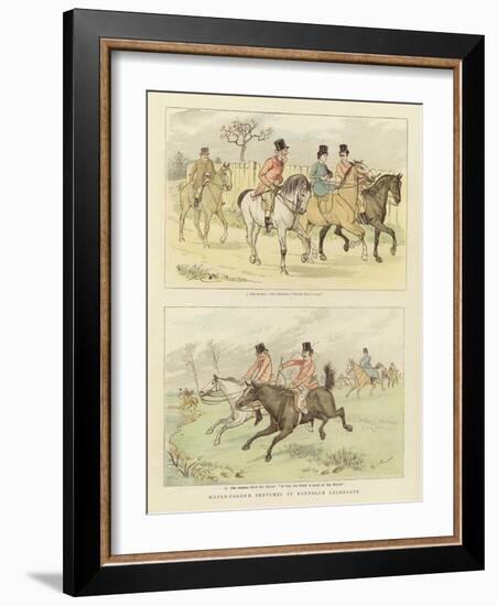 Equestrian Watercolour Sketches-Randolph Caldecott-Framed Giclee Print