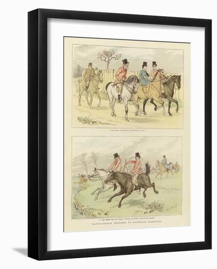 Equestrian Watercolour Sketches-Randolph Caldecott-Framed Giclee Print