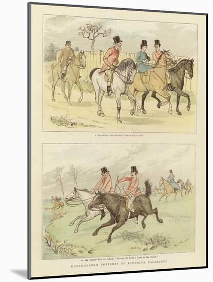 Equestrian Watercolour Sketches-Randolph Caldecott-Mounted Giclee Print