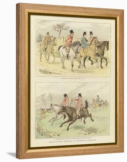 Equestrian Watercolour Sketches-Randolph Caldecott-Framed Premier Image Canvas