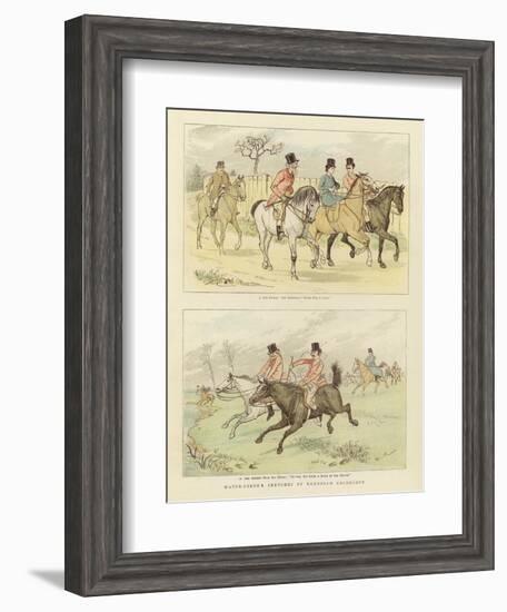 Equestrian Watercolour Sketches-Randolph Caldecott-Framed Giclee Print