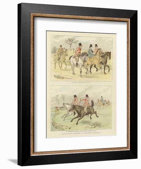 Equestrian Watercolour Sketches-Randolph Caldecott-Framed Giclee Print