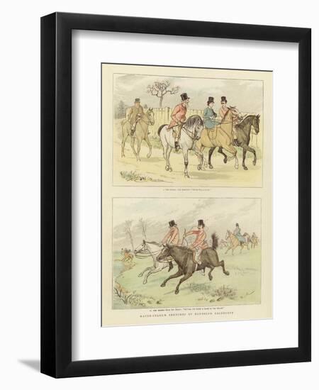 Equestrian Watercolour Sketches-Randolph Caldecott-Framed Giclee Print