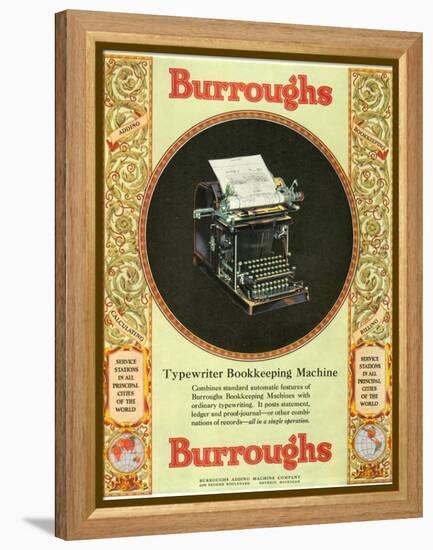 Equipment Burroughs, Adding Machines, Accountants, USA, 1920-null-Framed Premier Image Canvas