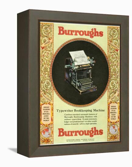 Equipment Burroughs, Adding Machines, Accountants, USA, 1920-null-Framed Premier Image Canvas
